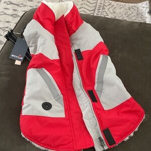 Dog Winter Coat - Red and Gray